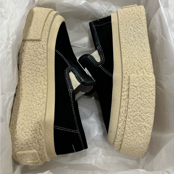 WOMEN'S MM6 MAISON MARGIELA SLIP ON PLATFORM SNEAKERS SIZE 6 BLACK *WORN ONCE* - Picture 3 of 10